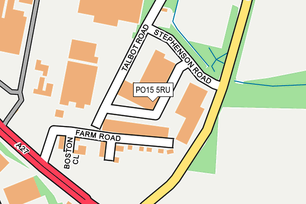 PO15 5RU map - OS OpenMap – Local (Ordnance Survey) PO15 5RU map - OS OpenMap – Local (Ordnance Survey)
