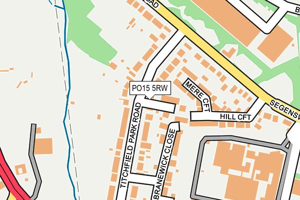 PO15 5RW map - OS OpenMap – Local (Ordnance Survey) PO15 5RW map - OS OpenMap – Local (Ordnance Survey)