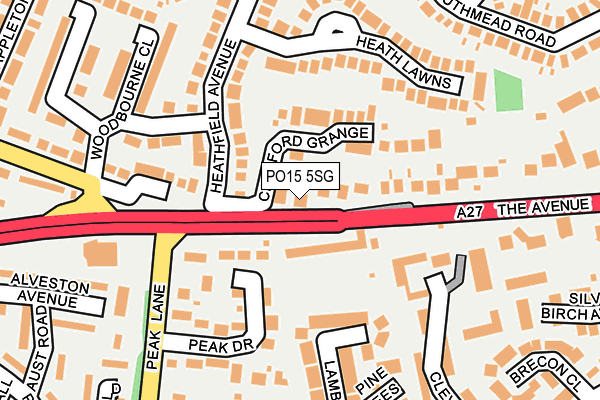 PO15 5SG map - OS OpenMap – Local (Ordnance Survey) PO15 5SG map - OS OpenMap – Local (Ordnance Survey)