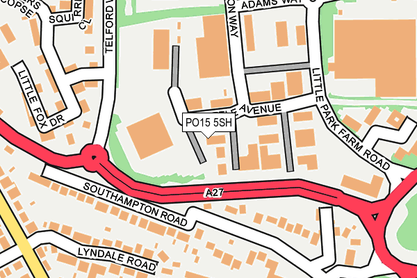 PO15 5SH map - OS OpenMap – Local (Ordnance Survey) PO15 5SH map - OS OpenMap – Local (Ordnance Survey)