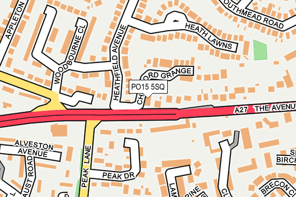 PO15 5SQ map - OS OpenMap – Local (Ordnance Survey) PO15 5SQ map - OS OpenMap – Local (Ordnance Survey)