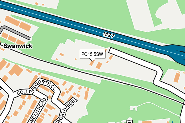 PO15 5SW map - OS OpenMap – Local (Ordnance Survey) PO15 5SW map - OS OpenMap – Local (Ordnance Survey)