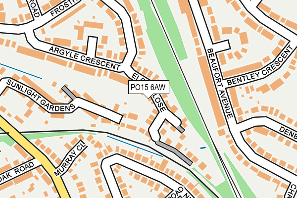 PO15 6AW map - OS OpenMap – Local (Ordnance Survey) PO15 6AW map - OS OpenMap – Local (Ordnance Survey)
