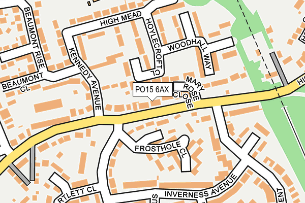 PO15 6AX map - OS OpenMap – Local (Ordnance Survey) PO15 6AX map - OS OpenMap – Local (Ordnance Survey)