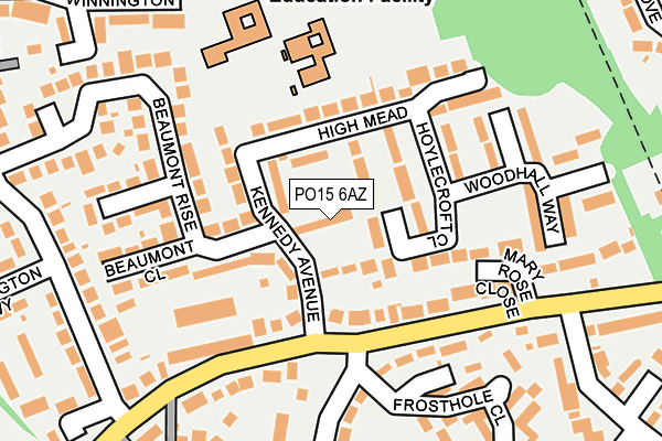 PO15 6AZ map - OS OpenMap – Local (Ordnance Survey) PO15 6AZ map - OS OpenMap – Local (Ordnance Survey)