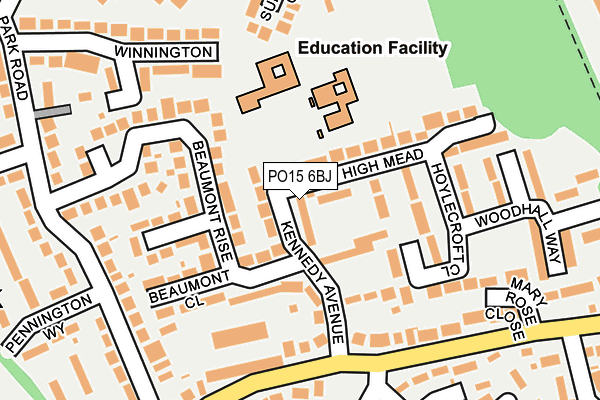 PO15 6BJ map - OS OpenMap – Local (Ordnance Survey) PO15 6BJ map - OS OpenMap – Local (Ordnance Survey)