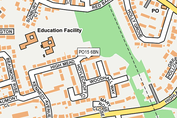 PO15 6BN map - OS OpenMap – Local (Ordnance Survey) PO15 6BN map - OS OpenMap – Local (Ordnance Survey)