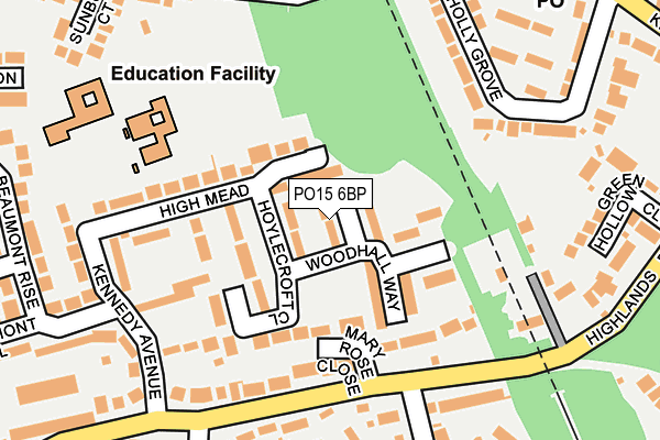 PO15 6BP map - OS OpenMap – Local (Ordnance Survey) PO15 6BP map - OS OpenMap – Local (Ordnance Survey)