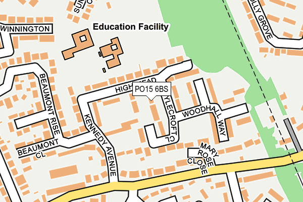 PO15 6BS map - OS OpenMap – Local (Ordnance Survey) PO15 6BS map - OS OpenMap – Local (Ordnance Survey)