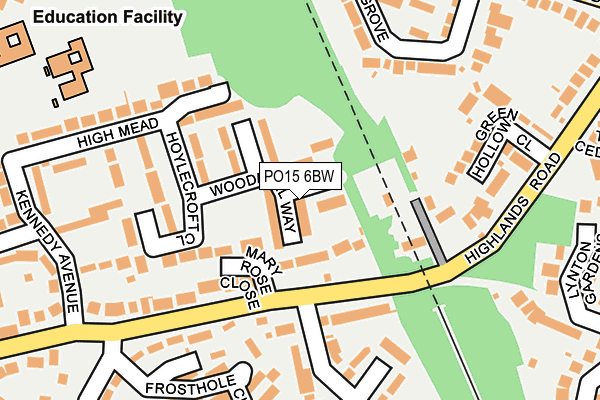PO15 6BW map - OS OpenMap – Local (Ordnance Survey) PO15 6BW map - OS OpenMap – Local (Ordnance Survey)
