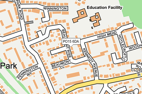 PO15 6DA map - OS OpenMap – Local (Ordnance Survey) PO15 6DA map - OS OpenMap – Local (Ordnance Survey)
