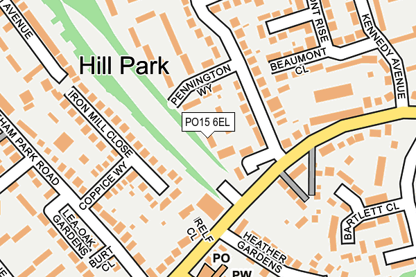 PO15 6EL map - OS OpenMap – Local (Ordnance Survey) PO15 6EL map - OS OpenMap – Local (Ordnance Survey)