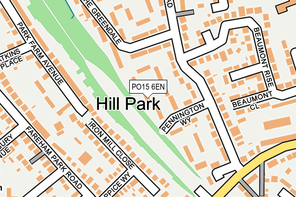 PO15 6EN map - OS OpenMap – Local (Ordnance Survey) PO15 6EN map - OS OpenMap – Local (Ordnance Survey)