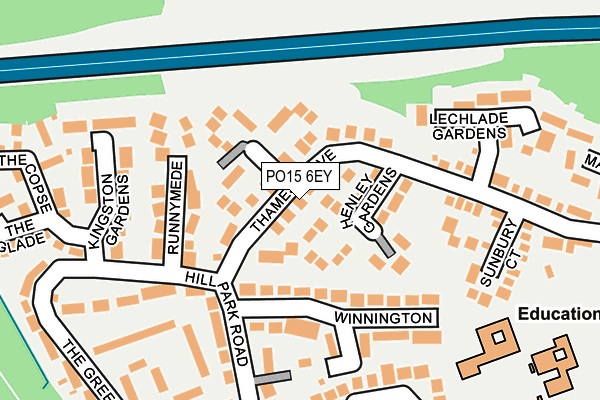 PO15 6EY map - OS OpenMap – Local (Ordnance Survey) PO15 6EY map - OS OpenMap – Local (Ordnance Survey)