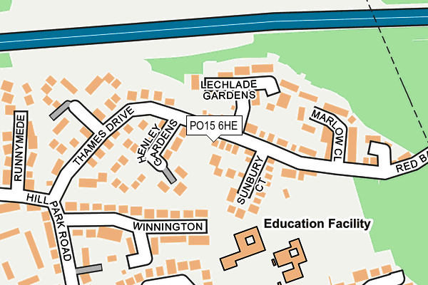 PO15 6HE map - OS OpenMap – Local (Ordnance Survey) PO15 6HE map - OS OpenMap – Local (Ordnance Survey)