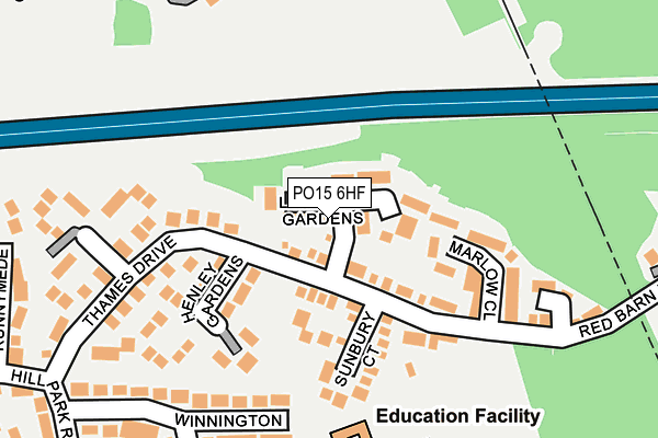 PO15 6HF map - OS OpenMap – Local (Ordnance Survey) PO15 6HF map - OS OpenMap – Local (Ordnance Survey)