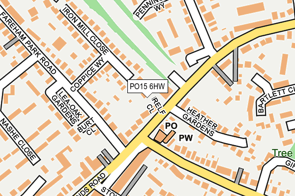 PO15 6HW map - OS OpenMap – Local (Ordnance Survey) PO15 6HW map - OS OpenMap – Local (Ordnance Survey)