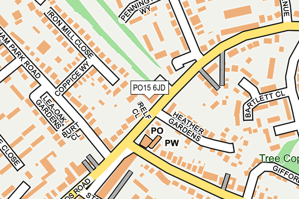 PO15 6JD map - OS OpenMap – Local (Ordnance Survey) PO15 6JD map - OS OpenMap – Local (Ordnance Survey)