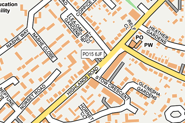 PO15 6JF map - OS OpenMap – Local (Ordnance Survey) PO15 6JF map - OS OpenMap – Local (Ordnance Survey)