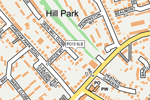 PO15 6LB map - OS OpenMap – Local (Ordnance Survey) PO15 6LB map - OS OpenMap – Local (Ordnance Survey)