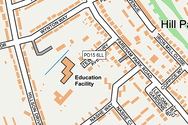 PO15 6LL map - OS OpenMap – Local (Ordnance Survey) PO15 6LL map - OS OpenMap – Local (Ordnance Survey)