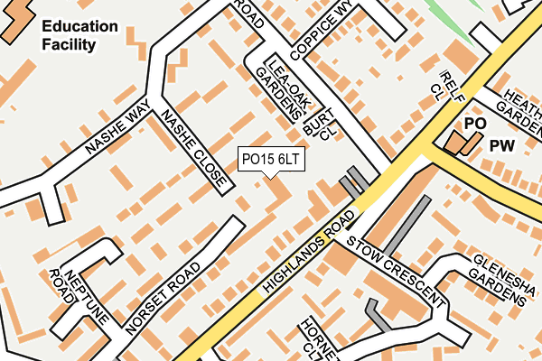 PO15 6LT map - OS OpenMap – Local (Ordnance Survey) PO15 6LT map - OS OpenMap – Local (Ordnance Survey)