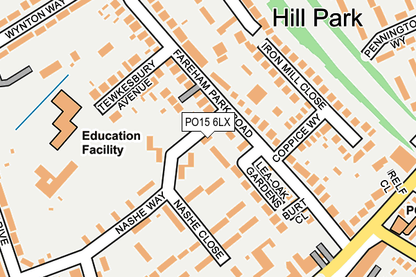 PO15 6LX map - OS OpenMap – Local (Ordnance Survey) PO15 6LX map - OS OpenMap – Local (Ordnance Survey)