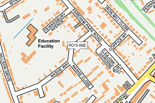 PO15 6NE map - OS OpenMap – Local (Ordnance Survey) PO15 6NE map - OS OpenMap – Local (Ordnance Survey)