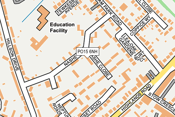 PO15 6NH map - OS OpenMap – Local (Ordnance Survey) PO15 6NH map - OS OpenMap – Local (Ordnance Survey)