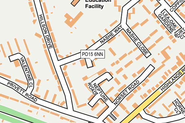 PO15 6NN map - OS OpenMap – Local (Ordnance Survey) PO15 6NN map - OS OpenMap – Local (Ordnance Survey)