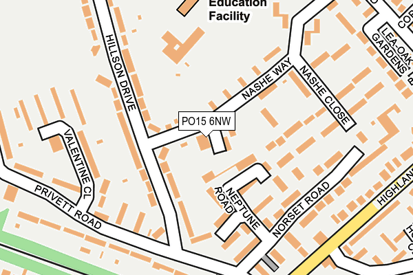 PO15 6NW map - OS OpenMap – Local (Ordnance Survey) PO15 6NW map - OS OpenMap – Local (Ordnance Survey)
