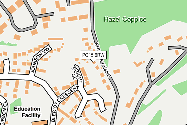 PO15 6RW map - OS OpenMap – Local (Ordnance Survey) PO15 6RW map - OS OpenMap – Local (Ordnance Survey)