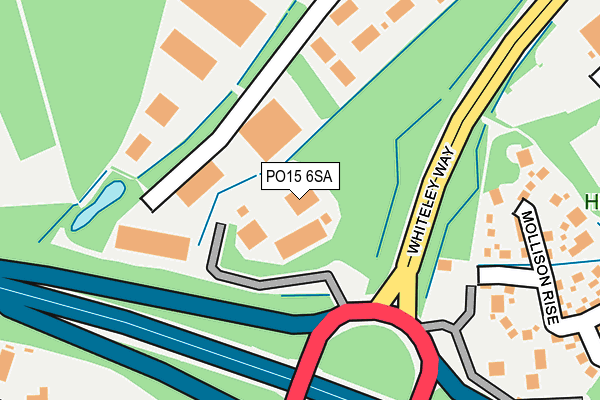 PO15 6SA map - OS OpenMap – Local (Ordnance Survey) PO15 6SA map - OS OpenMap – Local (Ordnance Survey)