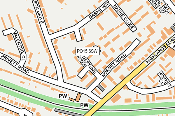 PO15 6SW map - OS OpenMap – Local (Ordnance Survey) PO15 6SW map - OS OpenMap – Local (Ordnance Survey)