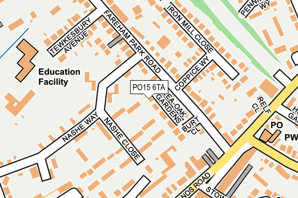 PO15 6TA map - OS OpenMap – Local (Ordnance Survey) PO15 6TA map - OS OpenMap – Local (Ordnance Survey)