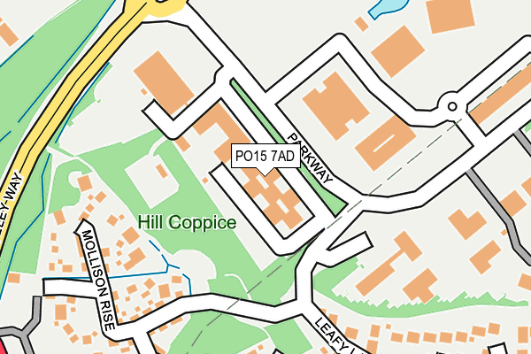 PO15 7AD map - OS OpenMap – Local (Ordnance Survey) PO15 7AD map - OS OpenMap – Local (Ordnance Survey)