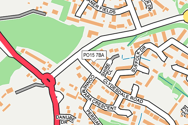 PO15 7BA map - OS OpenMap – Local (Ordnance Survey) PO15 7BA map - OS OpenMap – Local (Ordnance Survey)