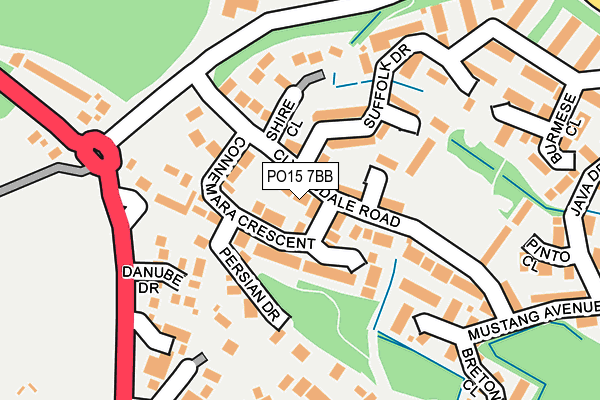 PO15 7BB map - OS OpenMap – Local (Ordnance Survey) PO15 7BB map - OS OpenMap – Local (Ordnance Survey)