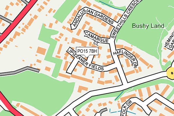 PO15 7BH map - OS OpenMap – Local (Ordnance Survey) PO15 7BH map - OS OpenMap – Local (Ordnance Survey)