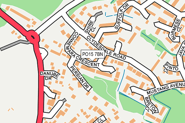 PO15 7BN map - OS OpenMap – Local (Ordnance Survey) PO15 7BN map - OS OpenMap – Local (Ordnance Survey)