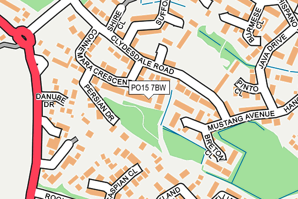 PO15 7BW map - OS OpenMap – Local (Ordnance Survey) PO15 7BW map - OS OpenMap – Local (Ordnance Survey)