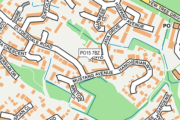PO15 7BZ map - OS OpenMap – Local (Ordnance Survey) PO15 7BZ map - OS OpenMap – Local (Ordnance Survey)