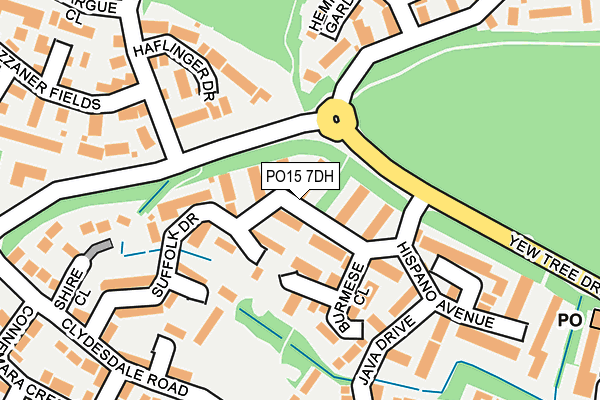 PO15 7DH map - OS OpenMap – Local (Ordnance Survey) PO15 7DH map - OS OpenMap – Local (Ordnance Survey)
