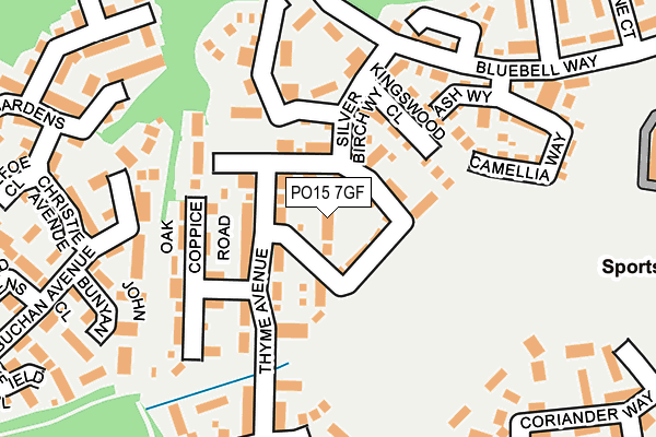 PO15 7GF map - OS OpenMap – Local (Ordnance Survey) PO15 7GF map - OS OpenMap – Local (Ordnance Survey)