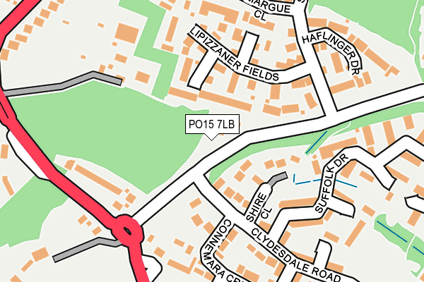 PO15 7LB map - OS OpenMap – Local (Ordnance Survey) PO15 7LB map - OS OpenMap – Local (Ordnance Survey)