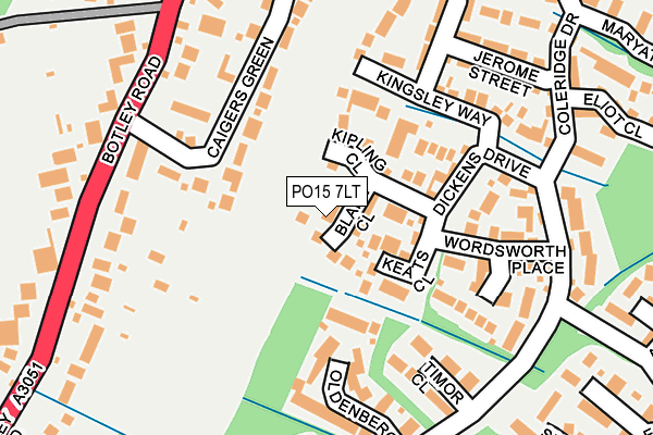 PO15 7LT map - OS OpenMap – Local (Ordnance Survey)
