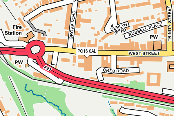 PO16 0AL map - OS OpenMap – Local (Ordnance Survey) PO16 0AL map - OS OpenMap – Local (Ordnance Survey)