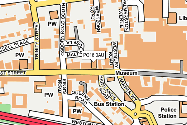 PO16 0AU map - OS OpenMap – Local (Ordnance Survey) PO16 0AU map - OS OpenMap – Local (Ordnance Survey)