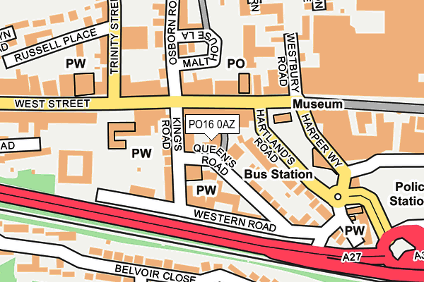 PO16 0AZ map - OS OpenMap – Local (Ordnance Survey) PO16 0AZ map - OS OpenMap – Local (Ordnance Survey)