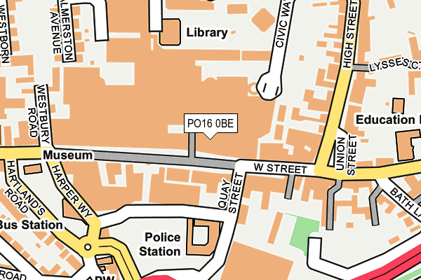 PO16 0BE map - OS OpenMap – Local (Ordnance Survey) PO16 0BE map - OS OpenMap – Local (Ordnance Survey)